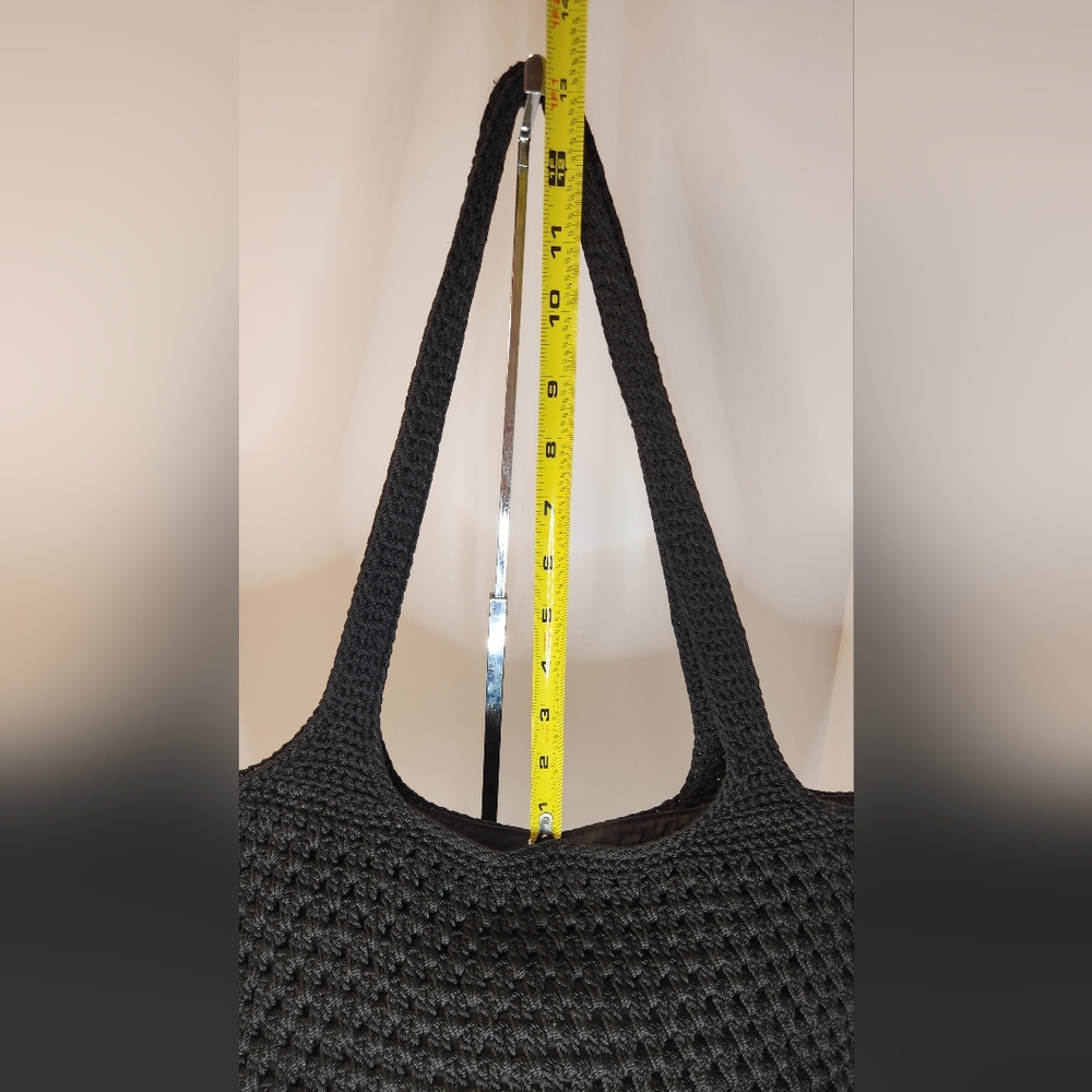 The Sak Vintage Black Crochet Lined Shoulder Hobo Bag OS - Picture 8 of 11